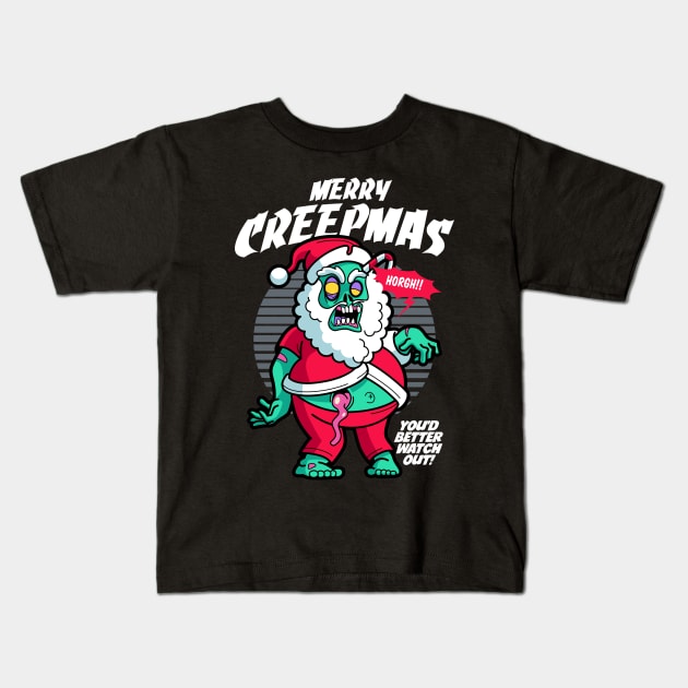 Merry Creepmas Kids T-Shirt by playingtheangel